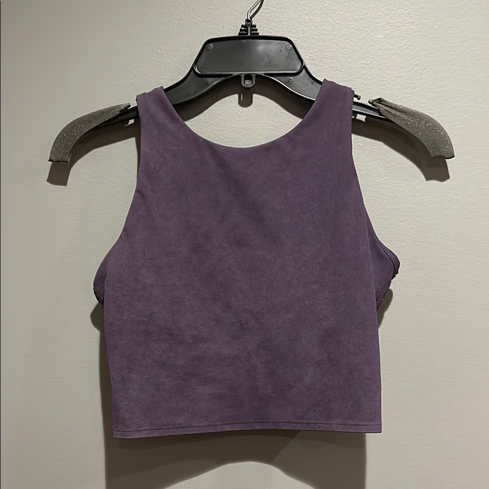 purple athleta workout top